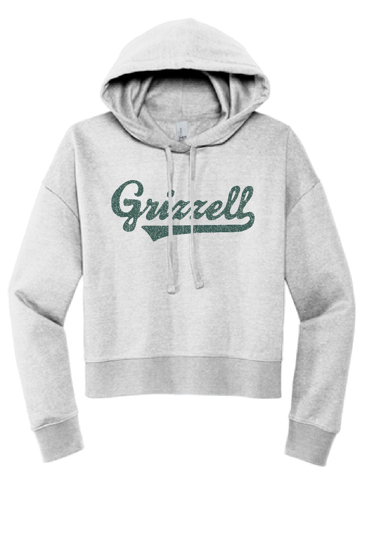 Grizzell Script Crop Hoodie | Grey