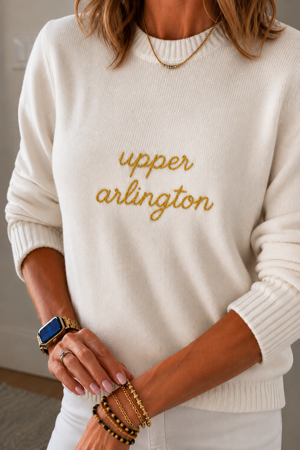 Women's Hand-Stitched Script Upper Arlington Sweater