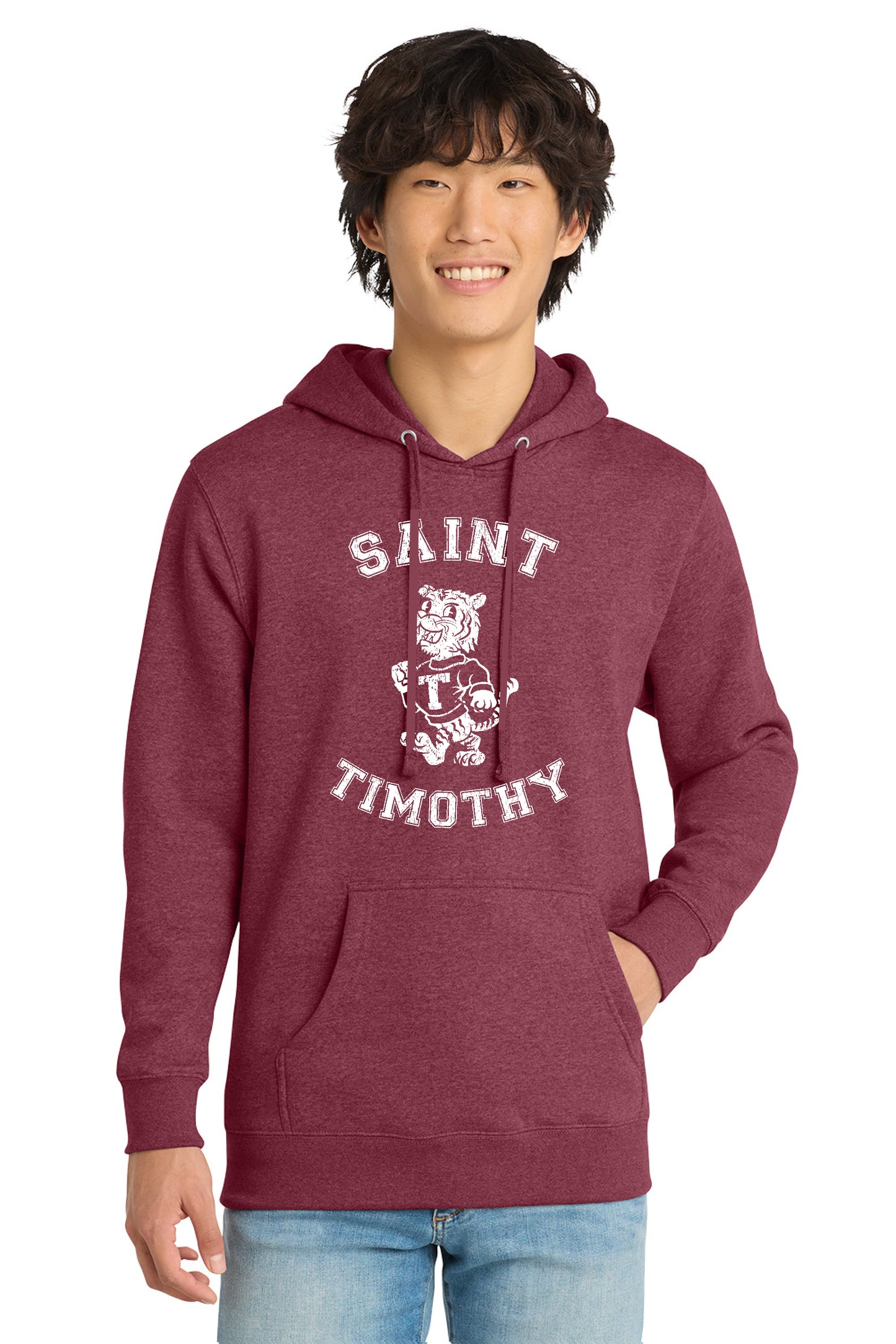 St. Timothy Mascot Unisex Hoodie Maroon | ADULT