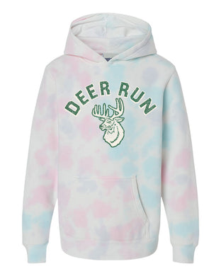 Deer Run Mascot Tie Dye Hoodie | YOUTH