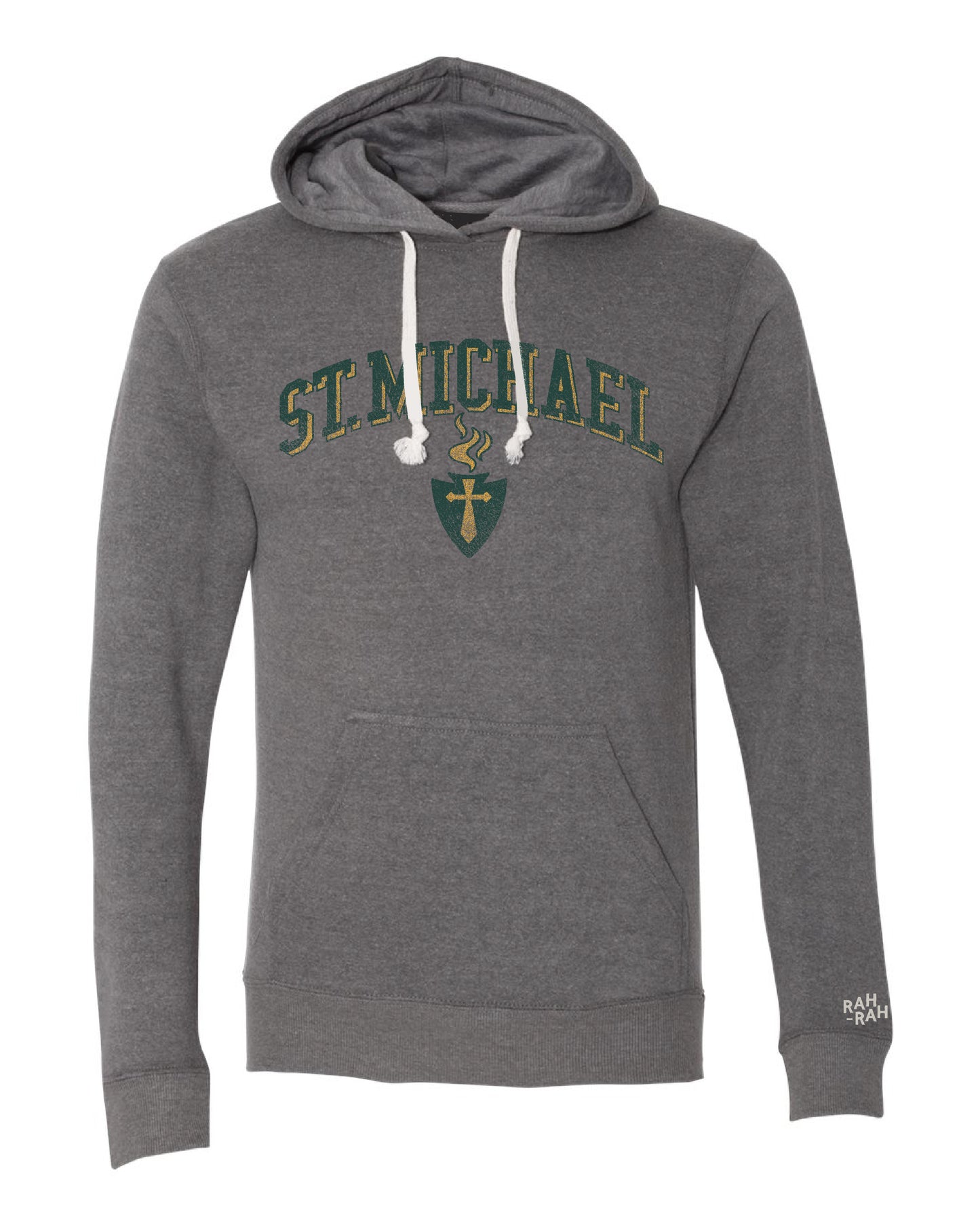 St. Michael Block Arch Grey Hoodie | Adult