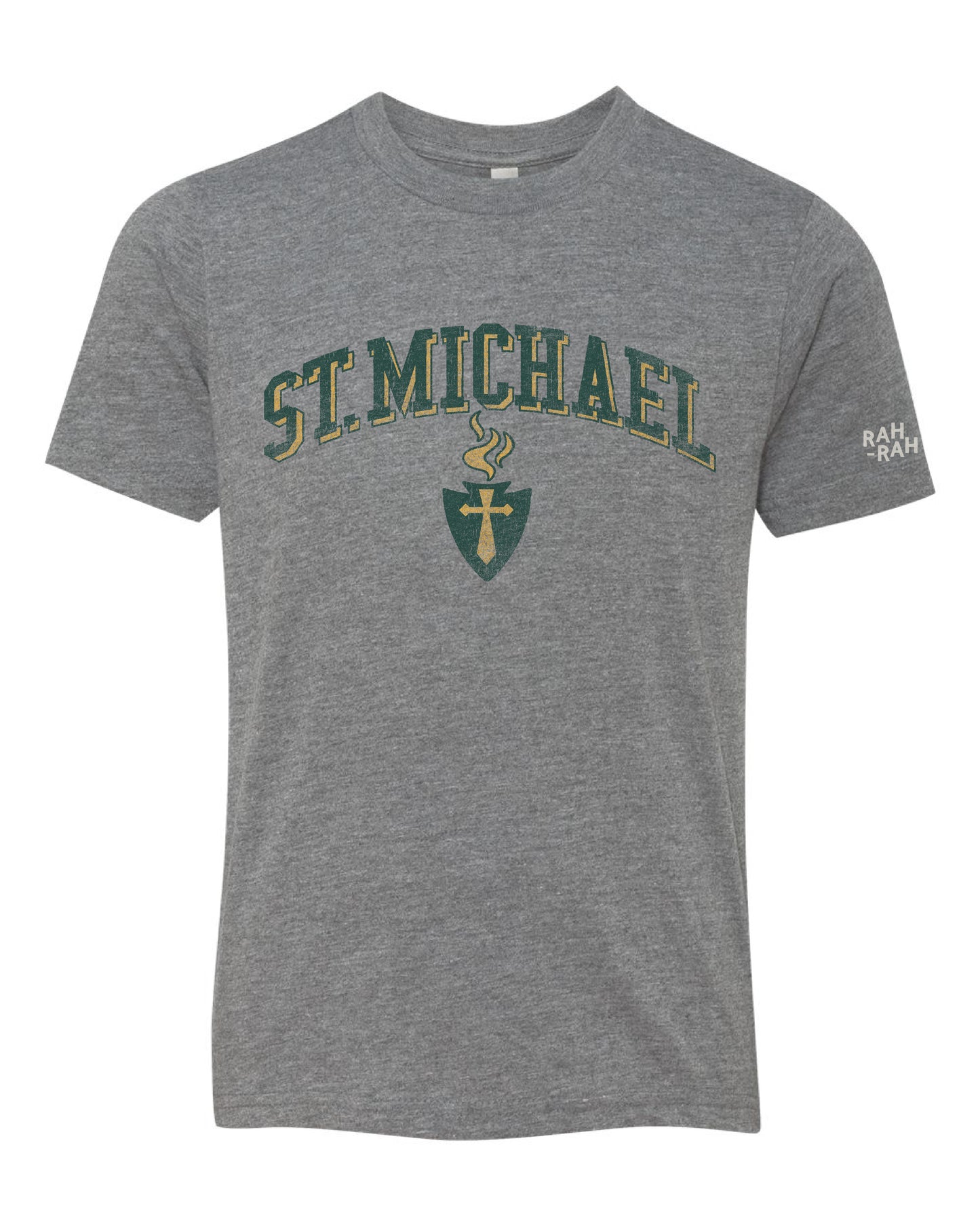 St. Michael Block Arch Grey Tee | Youth