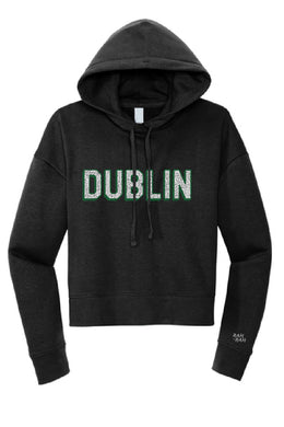 Dublin Block Womens Crop Hoodie Black | ADULT