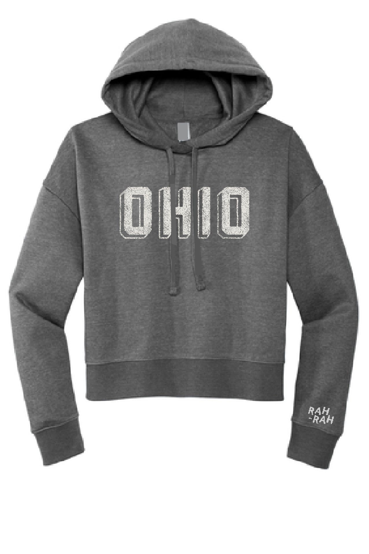Ohio Block Crop Dark Grey Hoodie | Adult