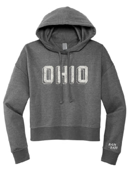 Ohio Block Crop Dark Grey Hoodie | Adult