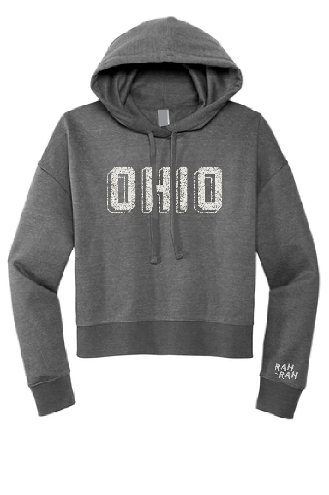 Ohio Block Crop Dark Grey Hoodie | Adult