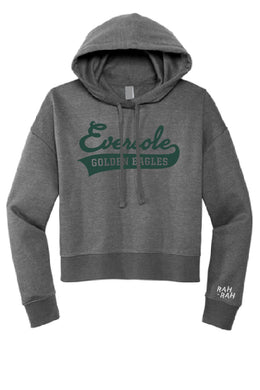 Eversole Script Crop Hoodie | Grey
