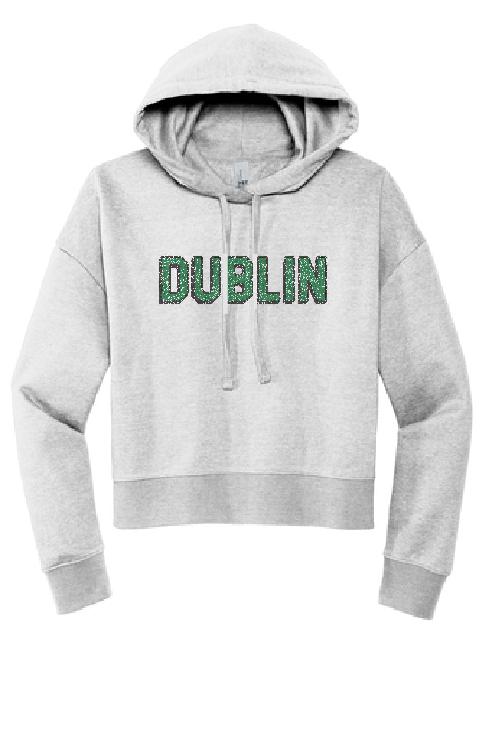 Dublin Block Womens Crop Hoodie Grey | ADULT