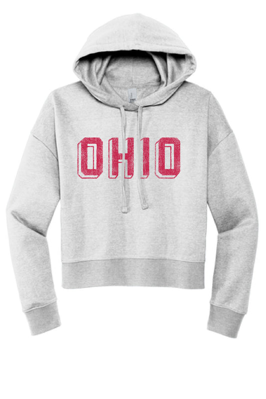 Ohio Block Crop Hoodie | Adult