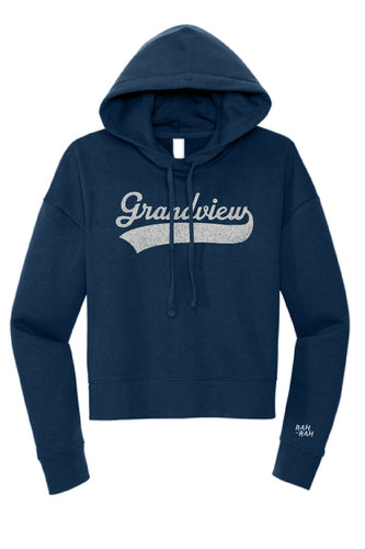 Grandview Script Crop Hoodie