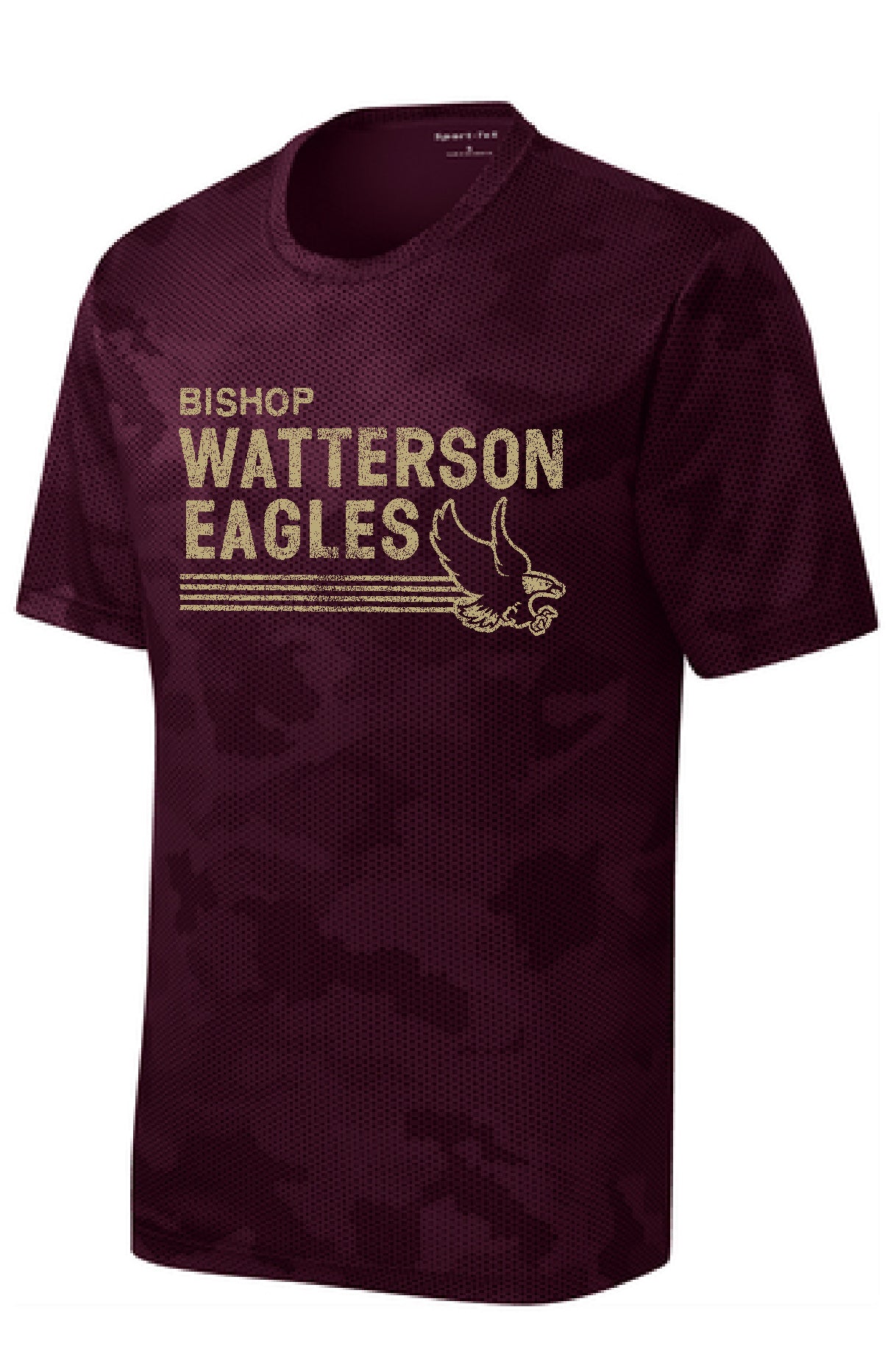Bishop Watterson Retro Eagle Performance Camo Tee | YOUTH