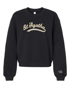 St. Agatha Script Boxy Sweatshirt