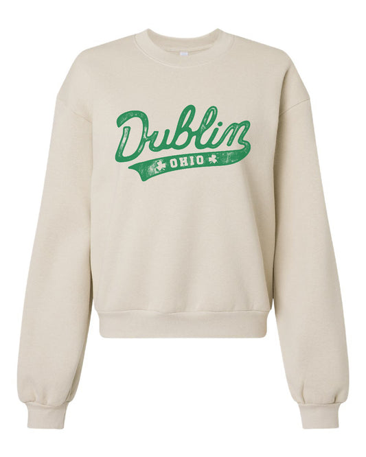 Dublin Script Cream Women's Boxy Sweatshirt