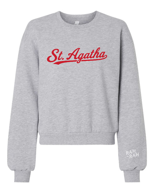St. Agatha Script Women's Cut Sweatshirt