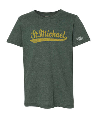 St. Michael Script Forest Tee | Youth