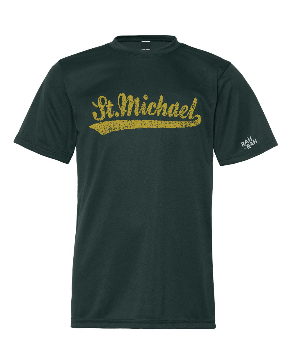 St. Michael Script Forest Performance Tee | Youth