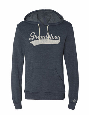 Grandview Vintage Script Navy Hoodie | ADULT