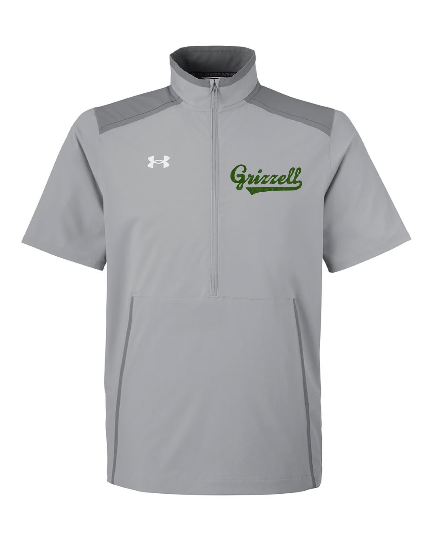 Grizzell Script Short-Sleeve Embroidered Quarter Zip Jacket