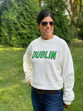 Dublin Block Cream Crop Sweatshirt