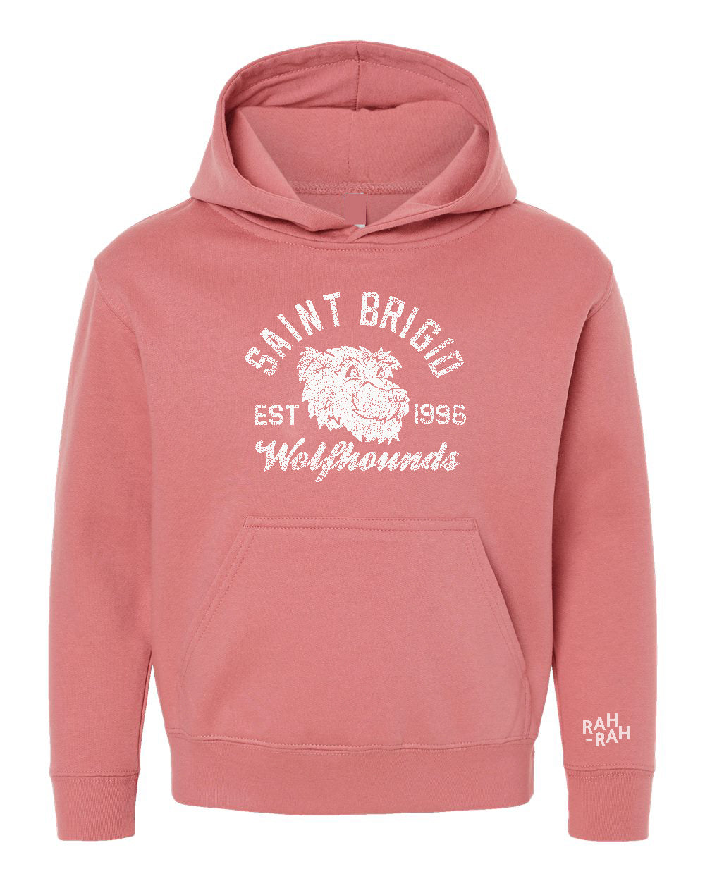 St. Brigid Wolfhound Head Mauve Hoodie | Youth