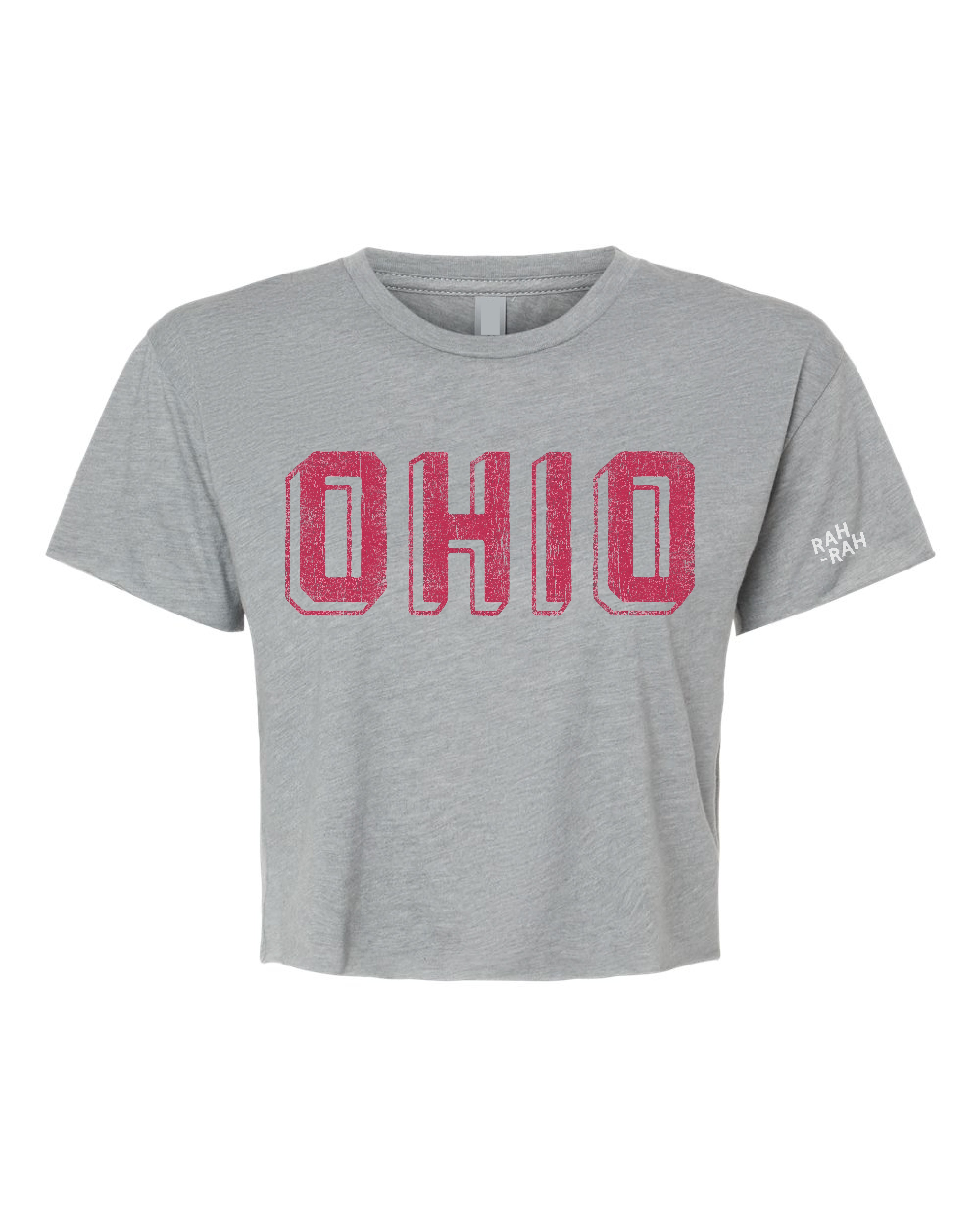 Ohio Block Crop Tee Grey | Adult – Rah-Rah