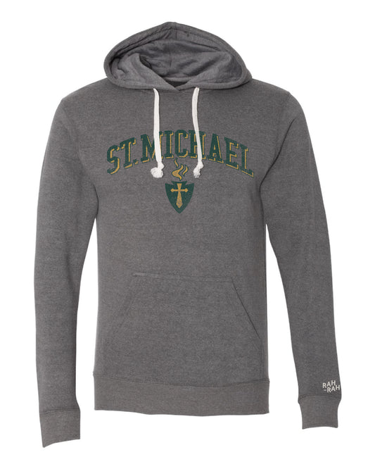 St. Michael Block Arch Grey Hoodie | Adult