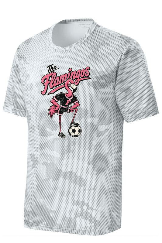 The Flamingos youth camo performance tee