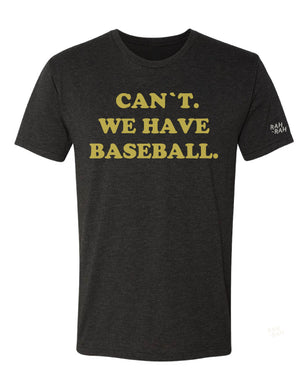 Can't We Have Baseball Black Tshirt | ADULT