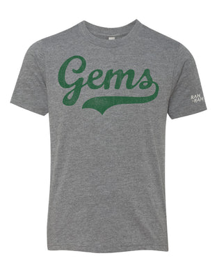 GEMS Script YOUTH Grey Tee - some available through the school!