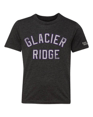 Glacier Ridge Arched Block BLACK Tee | YOUTH