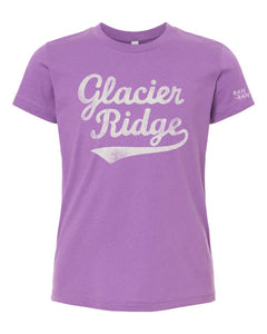 Glacier Ridge Script Purple Tee | YOUTH
