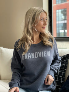 Grandview Vintage Block Unisex Navy Sweatshirt | ADULT