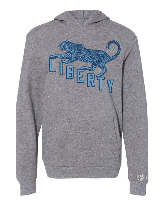 Liberty Leopards Mascot Grey Hoodie | YOUTH