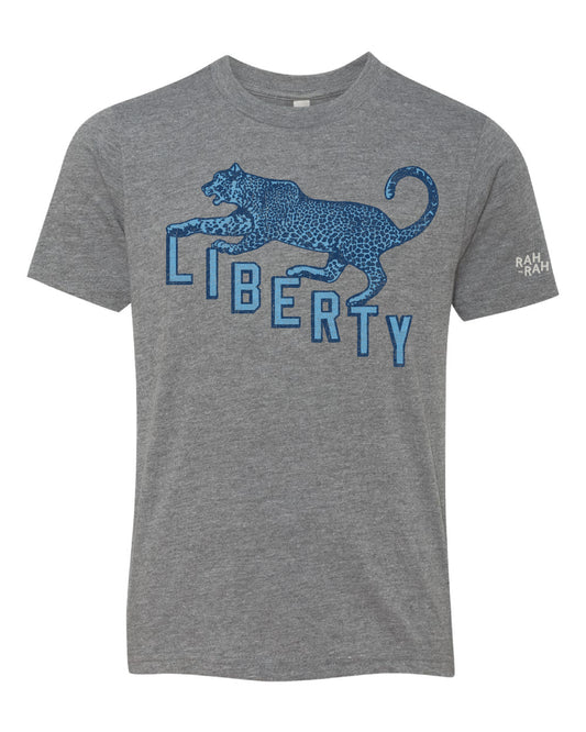 Liberty Leopards Mascot Grey Tee | YOUTH