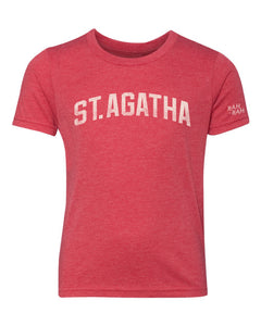 St. Agatha Block Red Tee | YOUTH