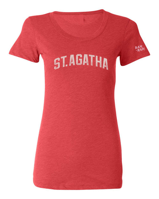 St. Agatha Script Women's Crewneck Tee