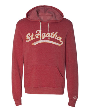 St. Agatha Script Unisex Red Hoodie | ADULT