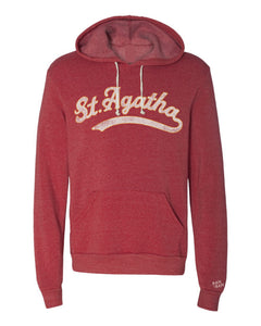 St. Agatha Script Unisex Red Hoodie | ADULT