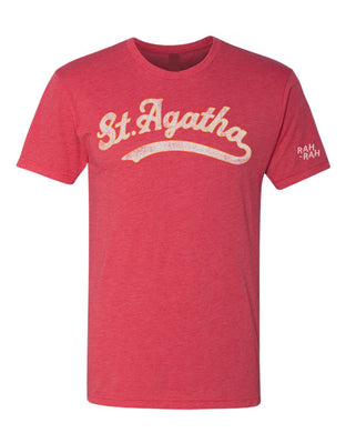 St. Agatha Script Unisex Red Tee | ADULT