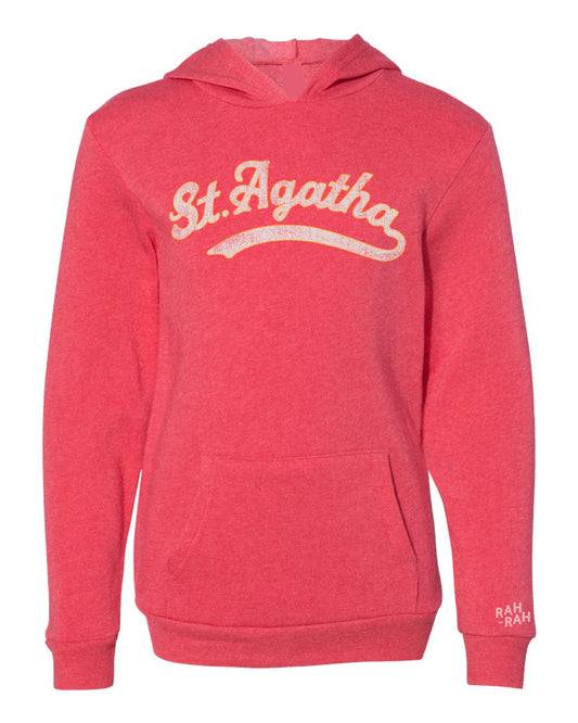 St. Agatha Script Red Hoodie | YOUTH