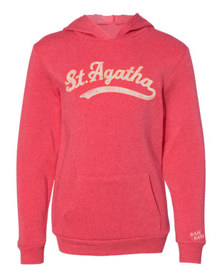 St. Agatha Script Red Hoodie | YOUTH